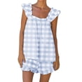 thumbnail image 1 of MEICHEN Lounge Set for Women Women's Pajama Set Soft Cotton Set Summer 2 Outfits Ruffle Trim Top and Shorts Set Sleepwea Women's Essentials Fashion Sleepwear, 1 of 3
