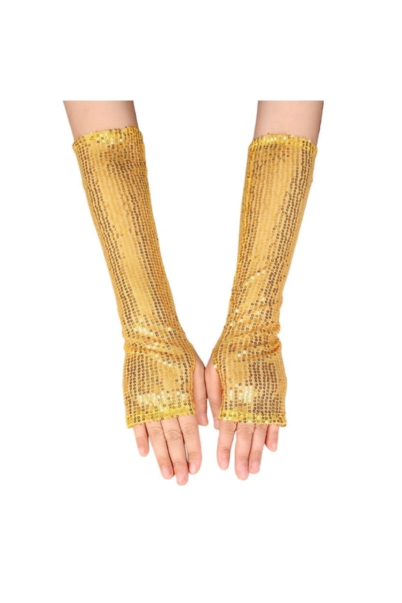 Mardi Gras Gloves for Women Sparkly Glitter Fishnet Gloves Long Mesh Arm Sleeve Tulle Glove Halloween Wedding