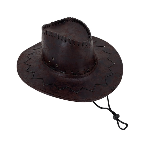 MEICHEN Men's Classic Western Hat With Leather Solid Color Stylish Cowboy Hat Retro Sun Hat