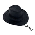 thumbnail image 1 of MEICHEN Men's Classic Western Hat With Leather Solid Color Stylish Cowboy Hat Retro Sun Hat, 1 of 6
