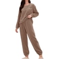 thumbnail image 1 of MEICHEN Pajamas Set for Women Fall and Winter Coral Fleece Pajama Set Cozy Warm Thickened Loungewear Fashionable Soft Long Sleeve Sleepwear with Pants Women's Loungewear, 1 of 5