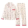 thumbnail image 1 of MEICHEN Pajamas Set for Women Ladies' Luxurious Temperament Loose Oversized Casual Home Clothes Long Sleeved Pants Mom's Imitation Cotton Pajamas Set Womens Sleepwear, 1 of 4