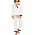 thumbnail image 1 of MEICHEN Pajamas for Women Set Women's Winter Flannel Set Coral Fleece Fabric Thickened for Warmth with Popular Aesthetic Cozy Loungewear Womens Sleepwear, 1 of 4