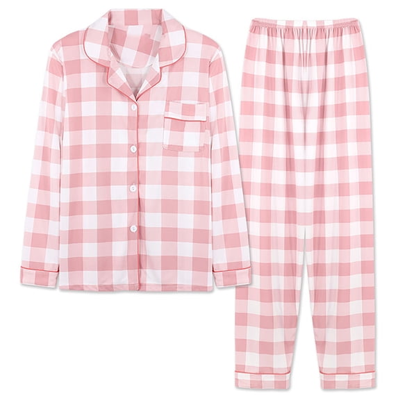 MEICHEN Pajamas for Women Set Pajamas Women Autumn and Winter Long Sleeve Lapel Vest Suit Trousers Plus Size Home Service Women's Sleepwear