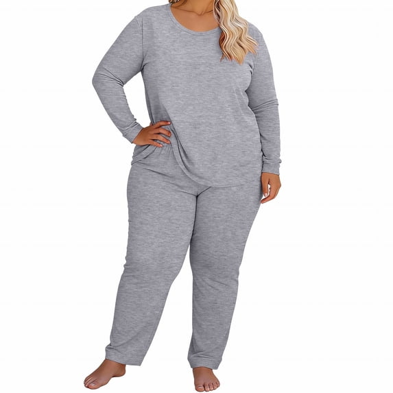 MEICHEN Pajamas for Women Set Thermal Underwear for Women Plus Size Winter Warm Fleece Lined Base Layer Long Top and Bottom Sets Women's Sleepwear