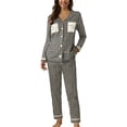 thumbnail image 1 of MEICHEN Pajamas for Women Set Women Casual Lapel Button Print Two Piece Long Sleeve Pajamas Pajamas Suit Women's Sleepwear, 1 of 4