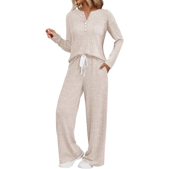 MEICHEN Pajamas for Women Set Womens 2 Piece Sets Fall Outfits Neck Sweater Matching Suits Clothes Womens Sleepwear