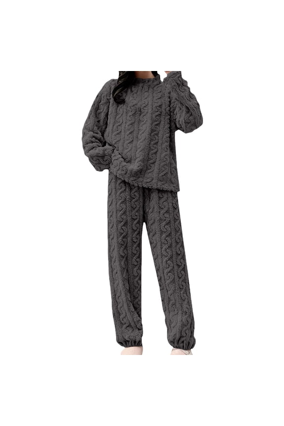 Pajamas for Women Set Womens Fuzzy Sets Warm Cozy Winter Sets Fleece Set Loose Comfy Ladies Plush Women's Loungewear