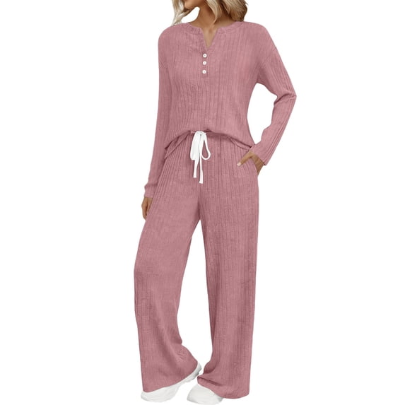 MEICHEN Pajamas for Women Set Womens Pajamas 2 Piece Sets Outfits Matching Suits Long Sleeve Sweater Long Pants Pockets Womens Sleepwear