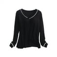 thumbnail image 1 of MEICHEN Pajamas for Women Women's Long Sleeve Sleep T Shirt Basic Layer Stretchy Shirts Neck Pajama Top Women's Sleepwear, 1 of 3