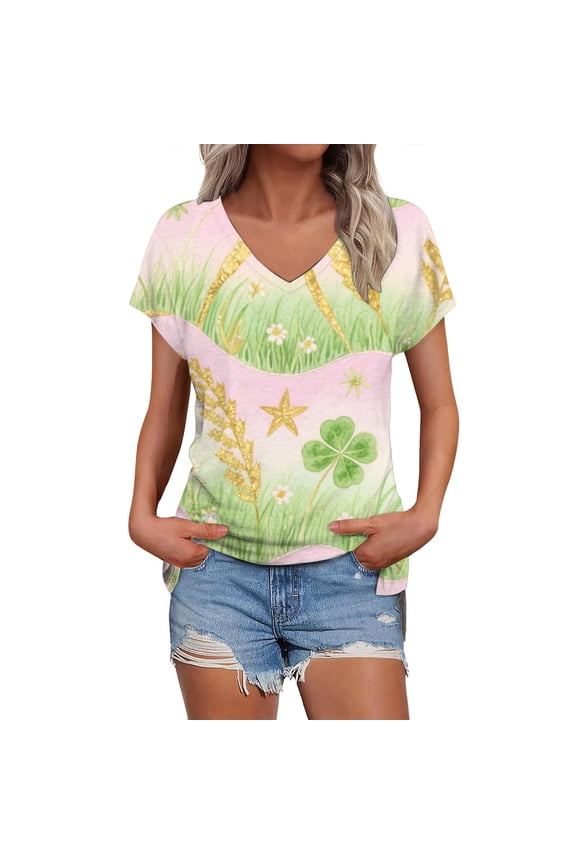 Plus Size Tops for Women Casual Short Sleeves T Shirts Blouses Summer Fashion Clothing for Women