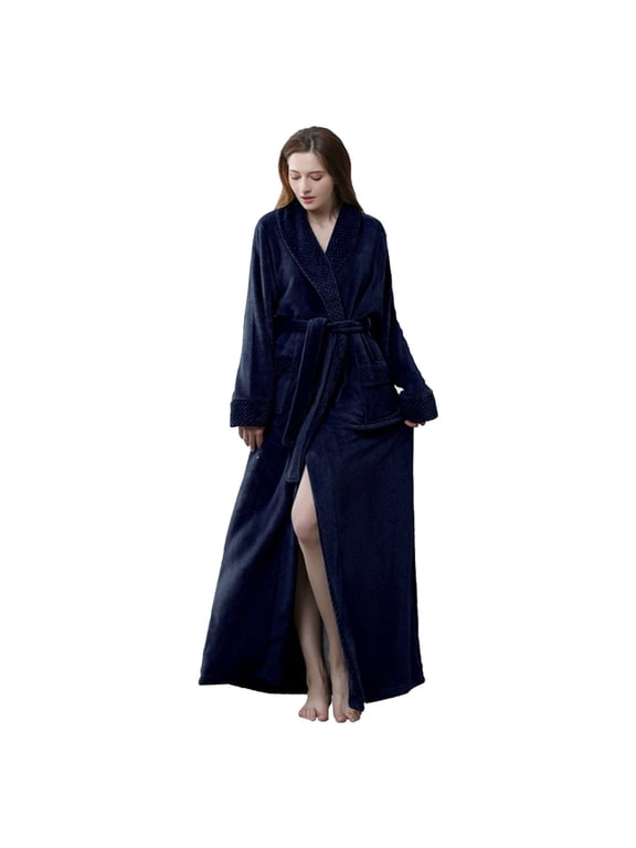 Plush Bathrobes for Women Womens Fleece Robe Soft Plush Bathrobe Fluffy Cute Long Coat Nightgown Nightdress Womens Robes