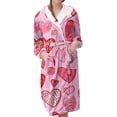 thumbnail image 1 of MEICHEN Plush Robes for Women Valentine's Day Fleece Plush Robe Long Warm Plush Bathrobe Loungewear Jacket Printed Comfort Robe Women's Robes, 1 of 5