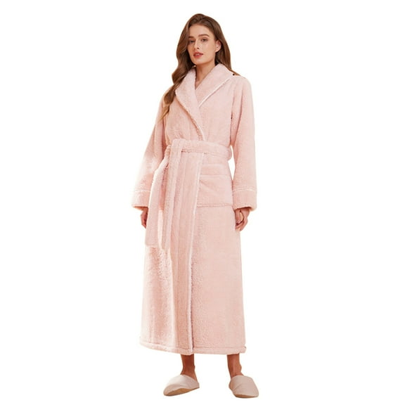 MEICHEN Plush Robes for Women Women Cozy Robes Soft Long Sleepwear Comfortable Bathrobe for Women Loose Loungewear Warm Women's Robes