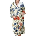thumbnail image 1 of MEICHEN Plush Robes for Women Women's Fleece Plush Robe Long Warm Plush Bathrobe Loungewear Jacket Printed Comfort Robe Women's Robes, 1 of 5