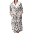thumbnail image 1 of MEICHEN Plush Robes for Women Women's Fleece Plush Robe Long Warm Plush Bathrobe Loungewear Jacket Printed Comfort Robe Womens Robes, 1 of 5