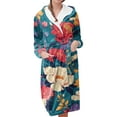 thumbnail image 1 of MEICHEN Plush Robes for Women Women's Fleece Plush Robe Long Warm Plush Bathrobe Loungewear Jacket Printed Comfort Robe Womens Robes, 1 of 5