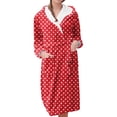 thumbnail image 1 of MEICHEN Plush Robes for Women Women's Fleece Plush Robe Long Warm Plush Bathrobe Loungewear Jacket Printed Comfort Robe Womens Robes, 1 of 5
