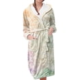 thumbnail image 1 of MEICHEN Plush Robes for Women Women's Fleece Plush Robe Long Warm Plush Bathrobe Loungewear Jacket Printed Comfort Robe Womens Robes, 1 of 5