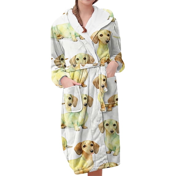 MEICHEN Plush Robes for Women Women's Long Nightgown with Pockets Up To The Ankle Hooded and Waisted Suitable for Home Use Womens Robes