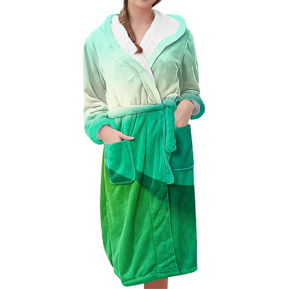 MEICHEN Plush Robes for Women Women's Long Warm Trendy Long Sleeve Winter Bathrobe Pajamas Women's Robes