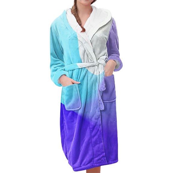 MEICHEN Plush Robes for Women Women's Long Warm Trendy Long Sleeve Winter Bathrobe Pajamas Womens Robes