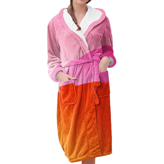 MEICHEN Plush Robes for Women Women's Long Warm Trendy Long Sleeve Winter Bathrobe Pajamas Womens Robes