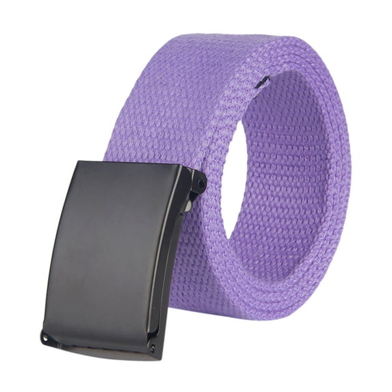MEICHEN Purple Belt for Women and Men,Fashion Elastic Buckle Belt Solid Color Canvas Waistband,Unisex Accessories Wide Belt