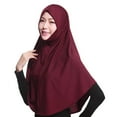 thumbnail image 1 of MEICHEN Ramadan Muslim Women Adjustabke Solid Color 80 Cm Hijab Strechy Pull On 31.5 Inch Hijab, 1 of 4
