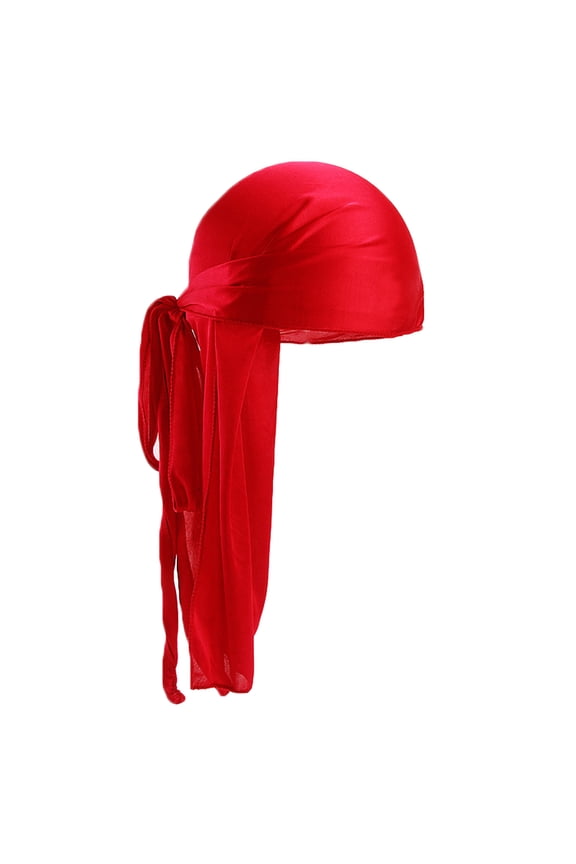 Red Headbands for Women, Soft Velvet Durag Headwraps with Long Tail and Wide Straps for Women and Men, Women's Accessories Bandana Headband