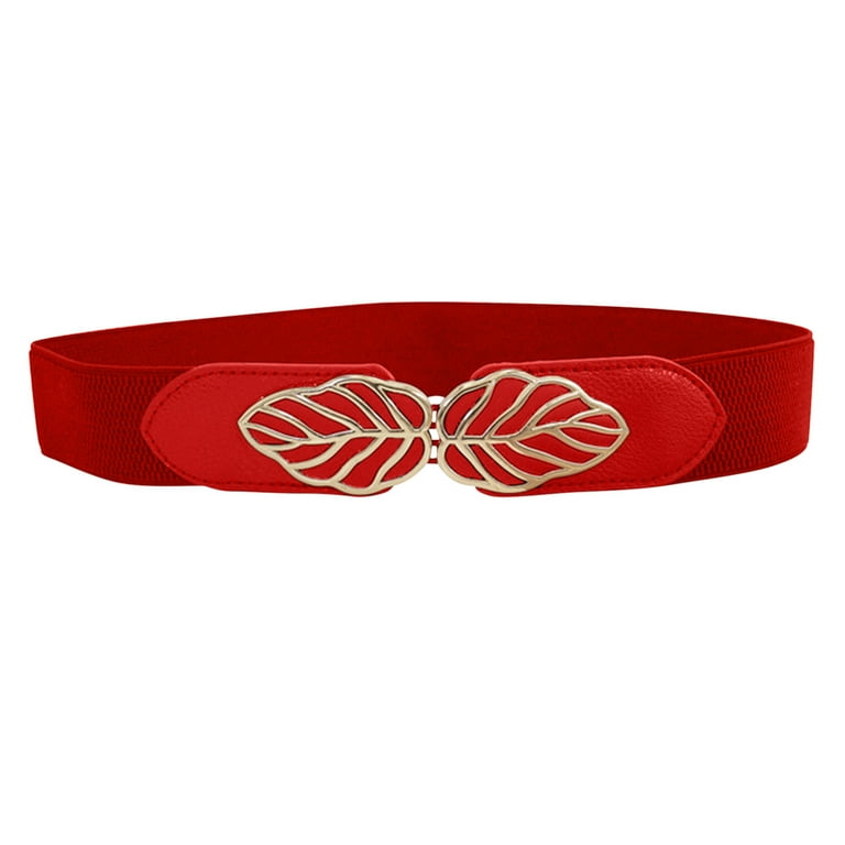 MEICHEN Red Women's Belts, Elastic Waistband With Wide Elastic