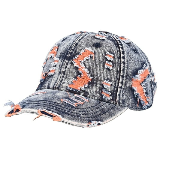 MEICHEN Retro Ripped Denim Baseball Cap for Women Fashion Solid Color Distressed Sports Sun Hat Women's Trucker Hat