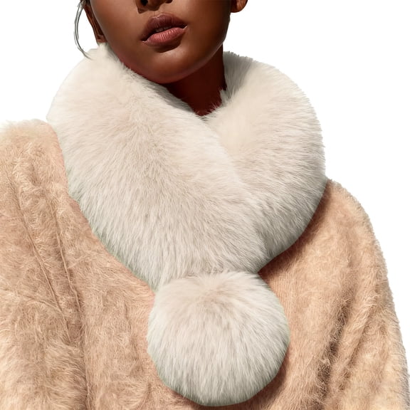 MEICHEN Scarf for Pretty Women Fashion Women's Plush Collar Scarf Wrap Cold Winter Warmer Women's Neck Warmer Scarf Wrap Neck Clothing Accessories Winter Accessories Yellow