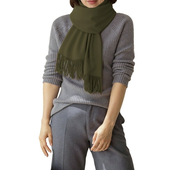 MEICHEN Scarf for Pretty Women Fashion Solid Comfortable Plush Neck Warmer Shawl Winter Themal Accessories Black