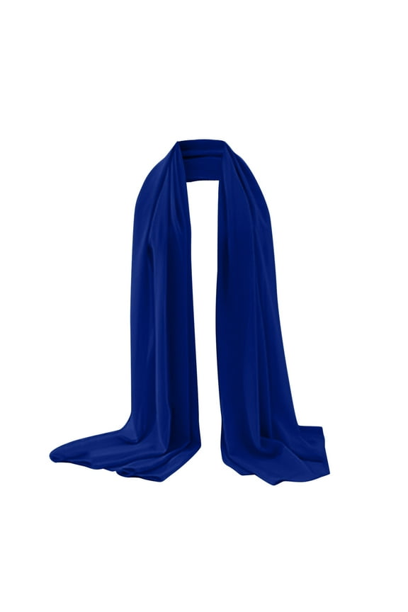 Scarf for Women Soft Solid Color Shawl Silk Scarf Elegant Pearl Chiffon Shawl Muslim Hijab Lightweight Silk Scarf Blue