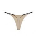 thumbnail image 1 of MEICHEN Sexy Low Waisted Thong Panties for Women Trendy Cotton Solid Briefs Cozy Breathable No Show Underwear, 1 of 2