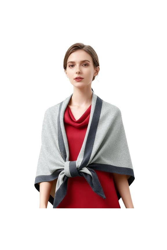 Shawl Wrap for Graceful Ladies Fashion New Ladies' Qipao Shawl Outerwear Thickened for Protecting Shoulders and Neck In Conditioned Rooms Shaped Cape Scarf Winter Accessories Gray