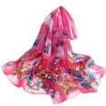 thumbnail image 1 of MEICHEN Shawl Wraps for Women 160*50cm Butterfly Print Long Soft Wrap Scarf Simulation Silk Shawl Scarves Summer Accessories Pink, 1 of 4