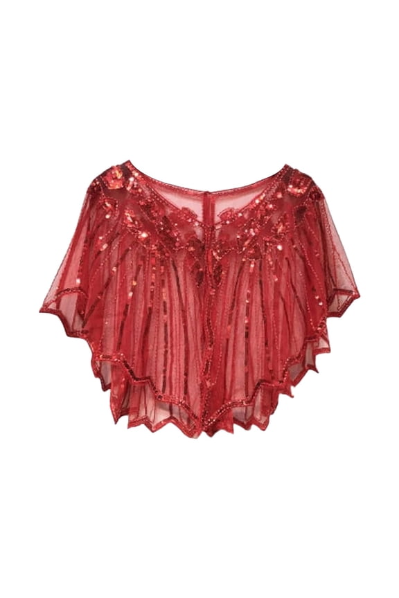 Shawl Wraps for Women, Women Cape Crochet Lace All Mesh Summer Beaded Sequin Flapper Dress Shawl for Party, Fall Winter Fashion Accessories