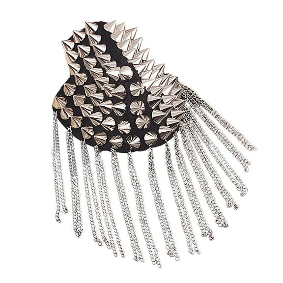 MEICHEN Shawl Wraps for Women and Men, Shoulder Brooch Tassels Punk Jewelry Fringe Epaulette Silver, Fall Winter Fashion Accessories
