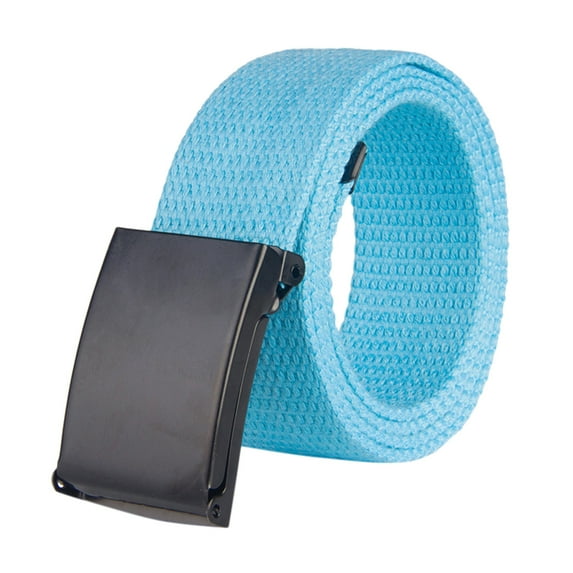 MEICHEN Sky Blue Belt for Women and Men,Fashion Elastic Buckle Belt Solid Color Canvas Waistband,Unisex Accessories Wide Belt