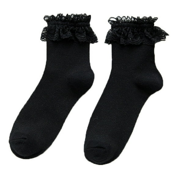 MEICHEN Socks for Women Winter Socks 1 Pair Ladies Socks Solid Color Lace Short Tube Mesh Hollow Out Socks Streetwear White All Seasons Fashion Must Have