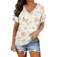 thumbnail image 1 of MEICHEN Spring Fresh Small Print Casual and Comfortable Stylish Women's Top Summer T Shirts for Women, 1 of 5
