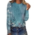 thumbnail image 1 of MEICHEN Spring Shirts for Women Long Sleeve Crewneck Going Out Pullover Tops Business Workout Shirts, 1 of 9