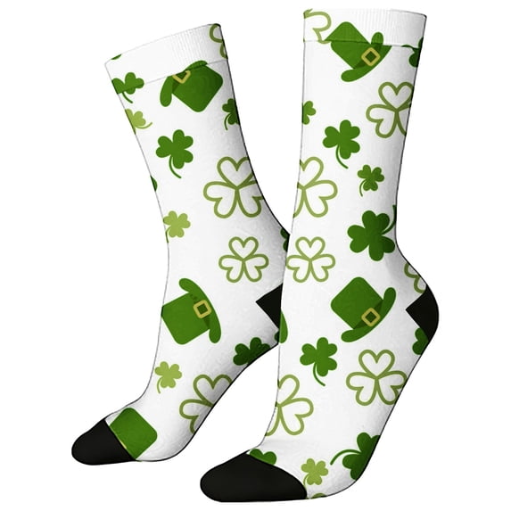MEICHEN St. Patrick's Day Women's Themed Comfortable 3D Cute Printed Mid Calf Sports Socks Fashion Clothing Accessories for Women