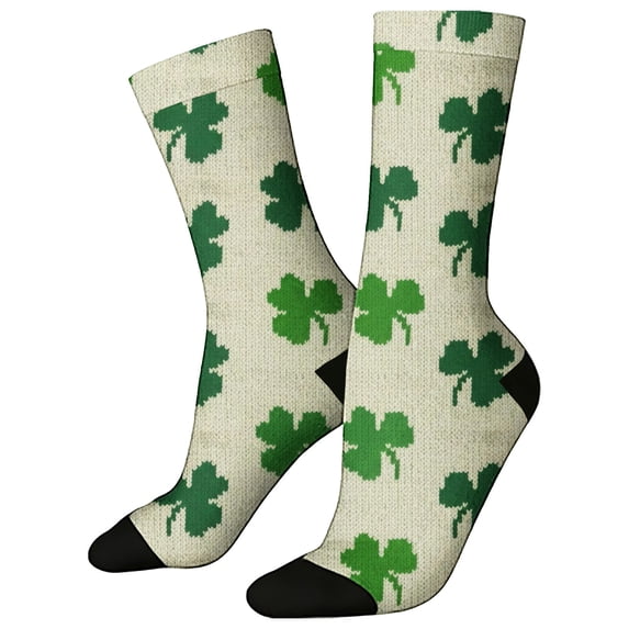 MEICHEN St. Patrick's Day Women's Themed Comfortable 3D Cute Printed Mid Calf Sports Socks Fashion Clothing Accessories for Women