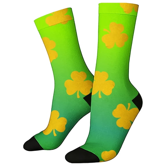 MEICHEN St. Patrick's Day Women's Themed Comfortable 3D Cute Printed Mid Calf Sports Socks Fashion Clothing Accessories for Women