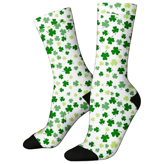 MEICHEN St. Patrick's Day Women's Themed Comfortable 3D Cute Printed Mid Calf Sports Socks Fashion Clothing Accessories for Women