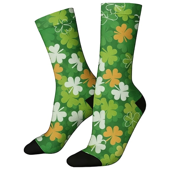 MEICHEN St. Patrick's Day Women's Themed Comfortable 3D Cute Printed Mid Calf Sports Socks Fashion Clothing Accessories for Women