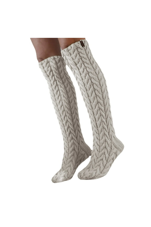 Stockings for Women Women's Cable Knitted Thigh High Boot Socks Extra Long Winter Stockings Over Knee Leg Warmers All Seasons Fashion Must Have